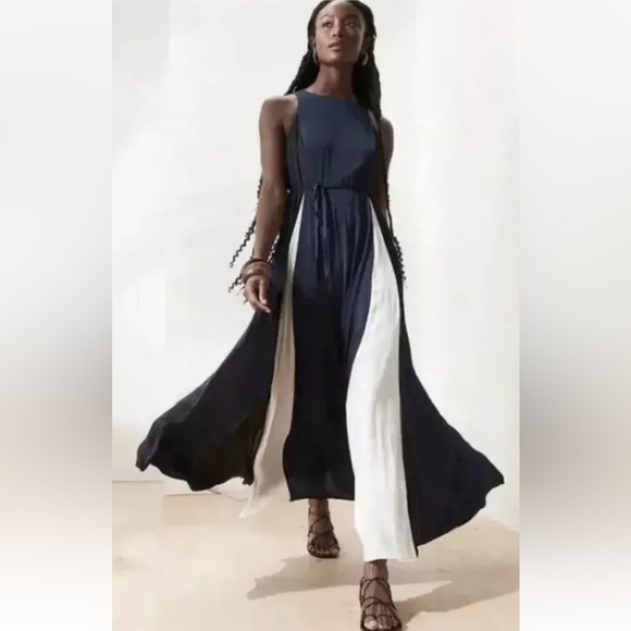 Banana Republic‎ COLOR BLOCK PANEL MAXI DRESS NEW NWT Size 4 0317 - Picture 1 of 13